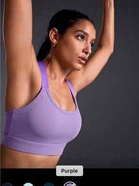 2 Powerista sports bras in purple & bold plum